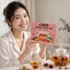 Dưỡng Nhan Trà Herbmax người mẫu uống trà da hồng hào